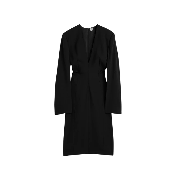 Totême Tailored slouch dress in Black - Dresses - Scandinavian Minimalist Luxury at Luxury Shoes 
