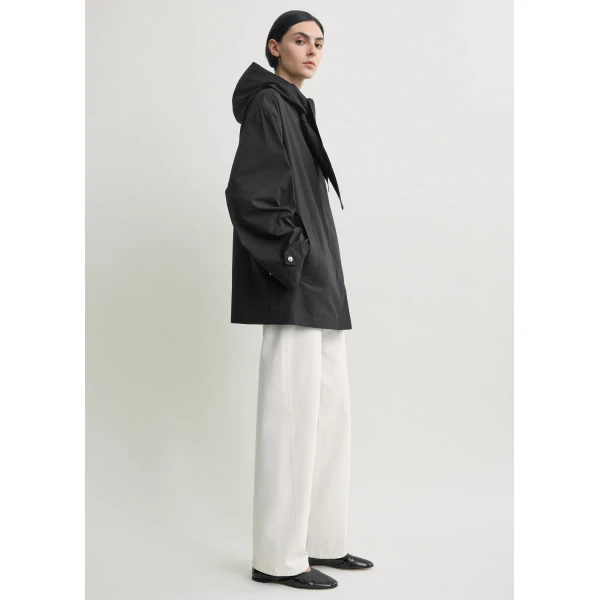 Totême Technical scarf jacket in Black - Jackets - Scandinavian Minimalist Luxury at Luxury Shoes 