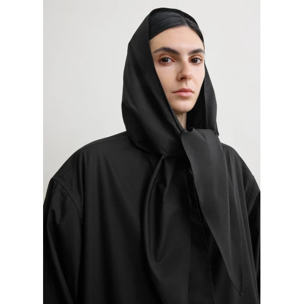 Totême Technical scarf jacket in Black - Jackets - Scandinavian Minimalist Luxury at Luxury Shoes 