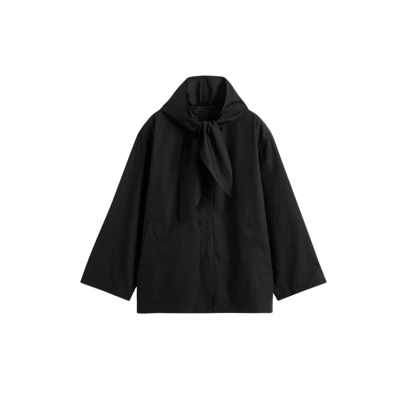 Totême Technical scarf jacket in Black - Jackets - Scandinavian Minimalist Luxury at Luxury Shoes 