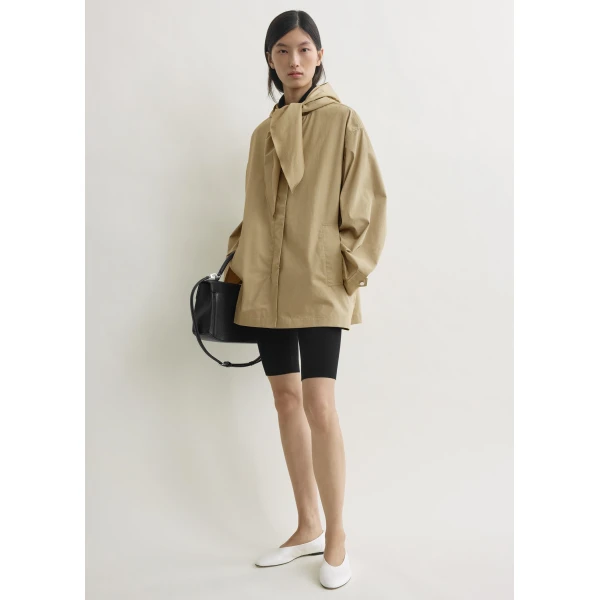 Totême Technical scarf jacket in Cashew - Jackets - Scandinavian Minimalist Luxury at Luxury Shoes 