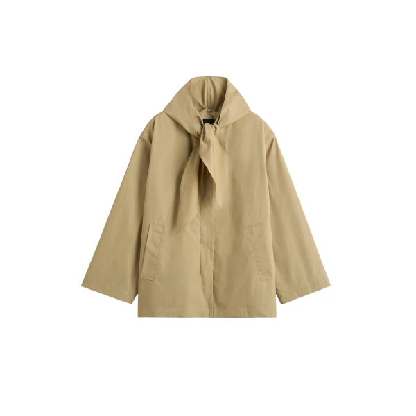 Totême Technical scarf jacket in Cashew - Jackets - Scandinavian Minimalist Luxury at Luxury Shoes 
