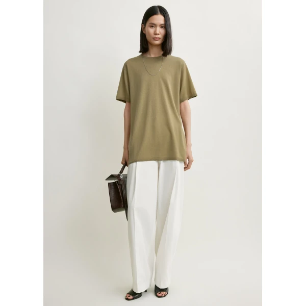 Totême Tee knit in Desert - Tops - Scandinavian Minimalist Luxury at Luxury Shoes 