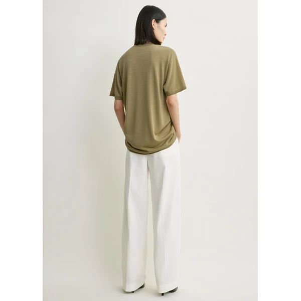 Totême Tee knit in Desert - Tops - Scandinavian Minimalist Luxury at Luxury Shoes 