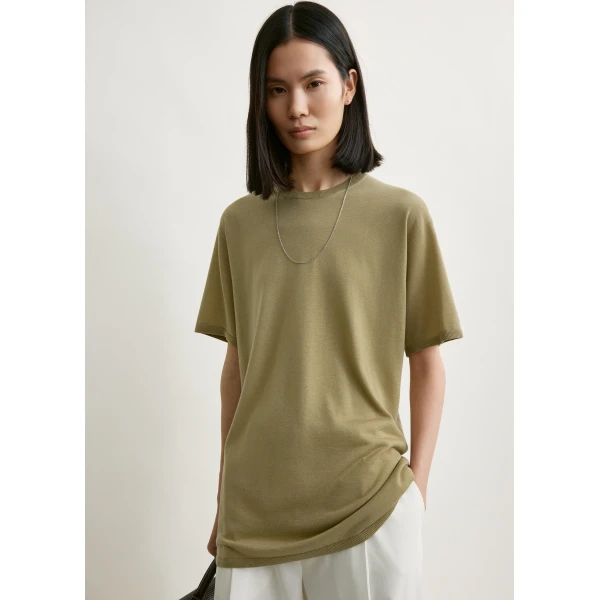 Totême Tee knit in Desert - Tops - Scandinavian Minimalist Luxury at Luxury Shoes 