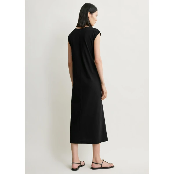Totême Tie-waist jersey dress in Black - Dresses - Scandinavian Minimalist Luxury at Luxury Shoes 