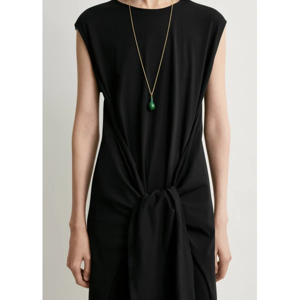 Totême Tie-waist jersey dress in Black - Dresses - Scandinavian Minimalist Luxury at Luxury Shoes 