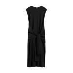 Totême Tie-waist jersey dress in Black - Dresses - Scandinavian Minimalist Luxury at Luxury Shoes 