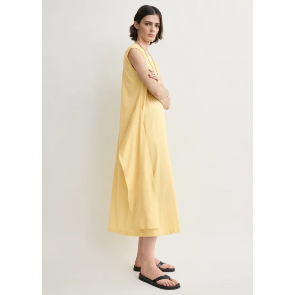 Totême Tie-waist jersey dress in Buttercup - Dresses - Scandinavian Minimalist Luxury at Luxury Shoes 