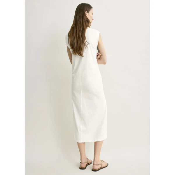 Totême Tie-waist jersey dress in Off-white - Dresses - Scandinavian Minimalist Luxury at Luxury Shoes 