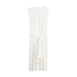Totême Tie-waist jersey dress in Off-white - Dresses - Scandinavian Minimalist Luxury at Luxury Shoes 