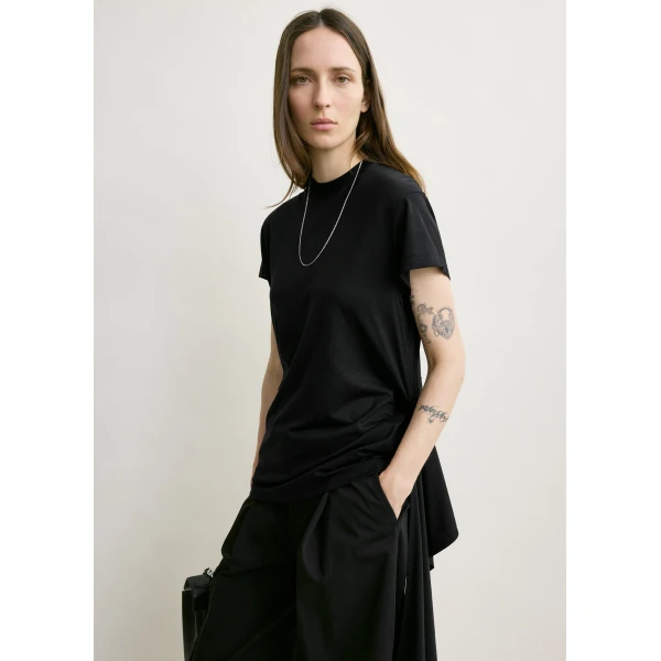 Totême Tie-waist jersey top in Black - Tops - Scandinavian Minimalist Luxury at Luxury Shoes 