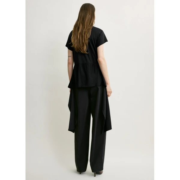 Totême Tie-waist jersey top in Black - Tops - Scandinavian Minimalist Luxury at Luxury Shoes 