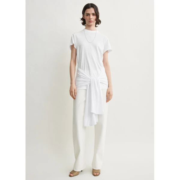 Totême Tie-waist jersey top in White - Tops - Scandinavian Minimalist Luxury at Luxury Shoes 