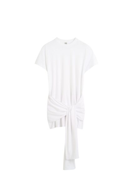 Totême Tie-waist jersey top in White - Tops - Scandinavian Minimalist Luxury at Luxury Shoes 