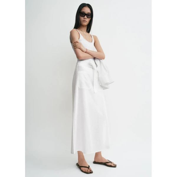 Totême Tie-waist skirt in White - Skirts - Scandinavian Minimalist Luxury at Luxury Shoes 