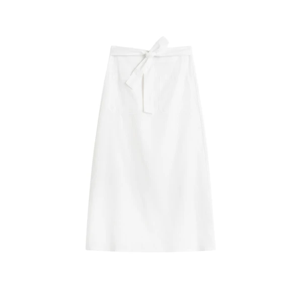 Totême Tie-waist skirt in White - Skirts - Scandinavian Minimalist Luxury at Luxury Shoes 