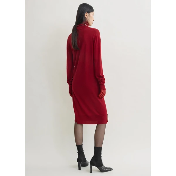Totême Turtleneck dress in Red - Dresses - Scandinavian Minimalist Luxury at Luxury Shoes 