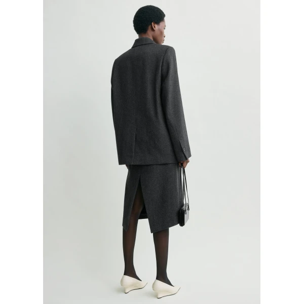 Totême Twill suit jacket charcoal in Charcoal melange - Jackets - Scandinavian Minimalist Luxury at Luxury Shoes 