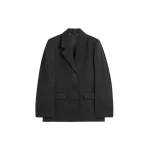 Totême Twill suit jacket charcoal in Charcoal melange - Jackets - Scandinavian Minimalist Luxury at Luxury Shoes 