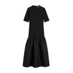 Totême Twinflower tee dress in Black - Dresses - Scandinavian Minimalist Luxury at Luxury Shoes 
