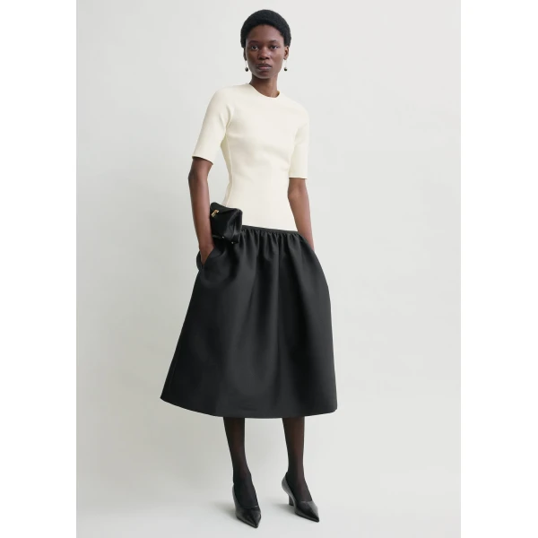 Totême Twinflower tee dress in Ecru - Dresses - Scandinavian Minimalist Luxury at Luxury Shoes 