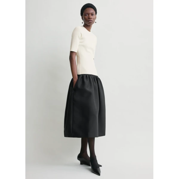 Totême Twinflower tee dress in Ecru - Dresses - Scandinavian Minimalist Luxury at Luxury Shoes 
