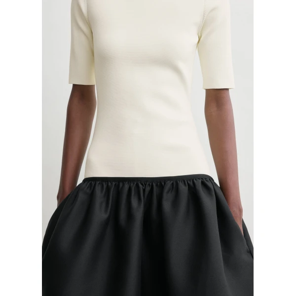 Totême Twinflower tee dress in Ecru - Dresses - Scandinavian Minimalist Luxury at Luxury Shoes 