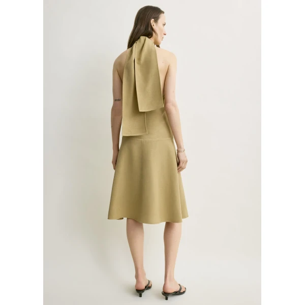 Totême Twist halter dress in Cumin - Dresses - Scandinavian Minimalist Luxury at Luxury Shoes 