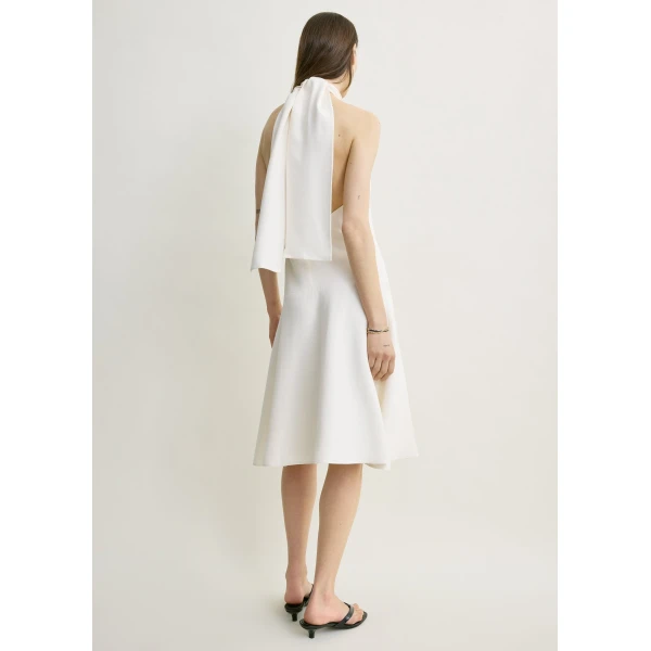 Totême Twist halter dress in Ecru - Dresses - Scandinavian Minimalist Luxury at Luxury Shoes 