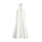 Totême Twist halter dress in Ecru - Dresses - Scandinavian Minimalist Luxury at Luxury Shoes 
