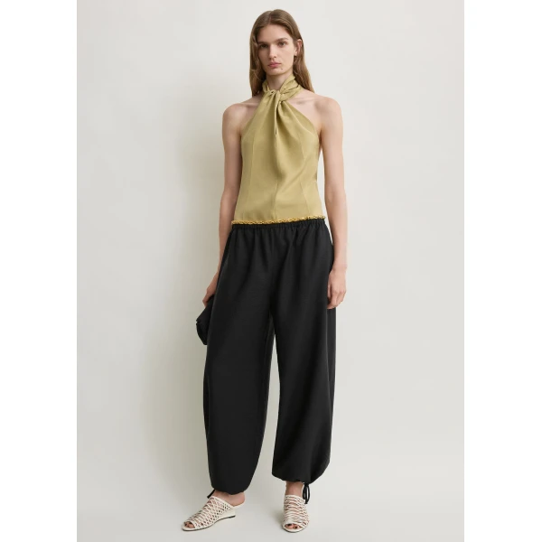 Totême Twist halter top in Cumin - Tops - Scandinavian Minimalist Luxury at Luxury Shoes 
