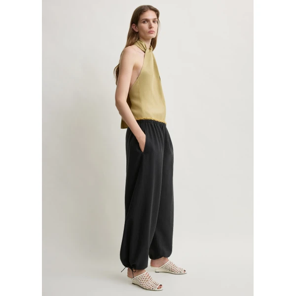 Totême Twist halter top in Cumin - Tops - Scandinavian Minimalist Luxury at Luxury Shoes 