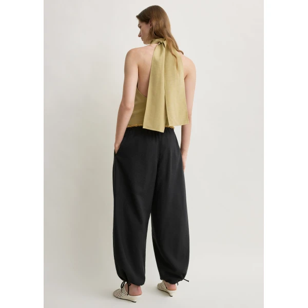 Totême Twist halter top in Cumin - Tops - Scandinavian Minimalist Luxury at Luxury Shoes 
