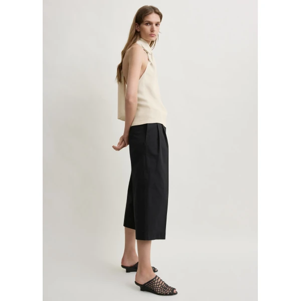 Totême Twist halter top in Ecru - Tops - Scandinavian Minimalist Luxury at Luxury Shoes 