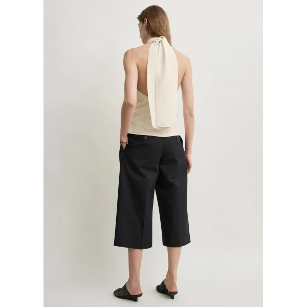 Totême Twist halter top in Ecru - Tops - Scandinavian Minimalist Luxury at Luxury Shoes 