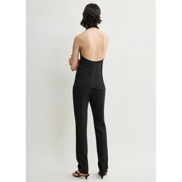 Totême Twisted jersey halter top in Black - Tops - Scandinavian Minimalist Luxury at Luxury Shoes 