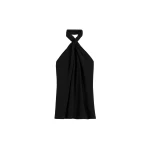 Totême Twisted jersey halter top in Black - Tops - Scandinavian Minimalist Luxury at Luxury Shoes 