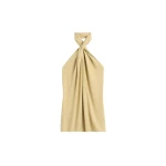 Totême Twisted jersey halter top in Chai - Tops - Scandinavian Minimalist Luxury at Luxury Shoes 