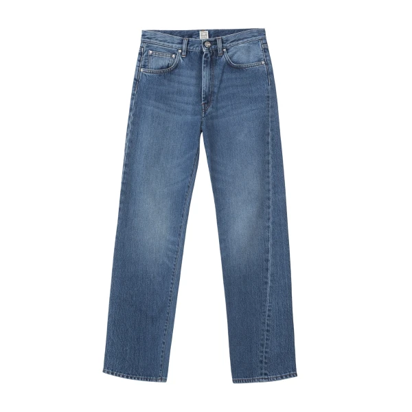 Totême Twisted seam denim in Washed blue - Pants - Scandinavian Minimalist Luxury at Luxury Shoes 