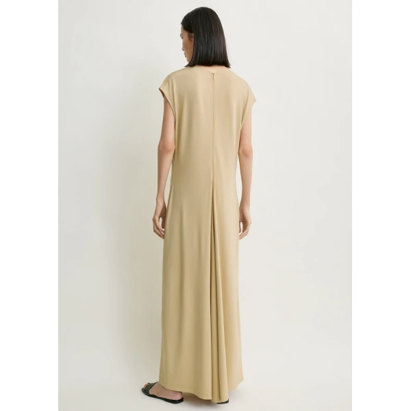 Totême V-neck jersey dress in Chai - Dresses - Scandinavian Minimalist Luxury at Luxury Shoes 