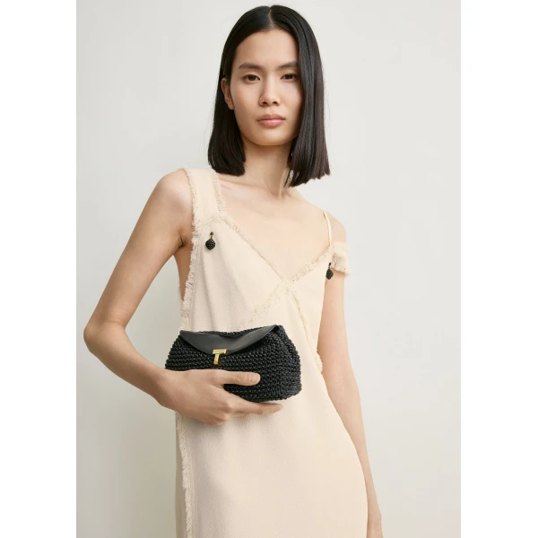 Totême V-neck raw slip dress in Stone - Dresses - Scandinavian Minimalist Luxury at Luxury Shoes 