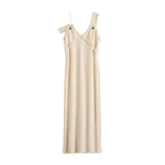 Totême V-neck raw slip dress in Stone - Dresses - Scandinavian Minimalist Luxury at Luxury Shoes 