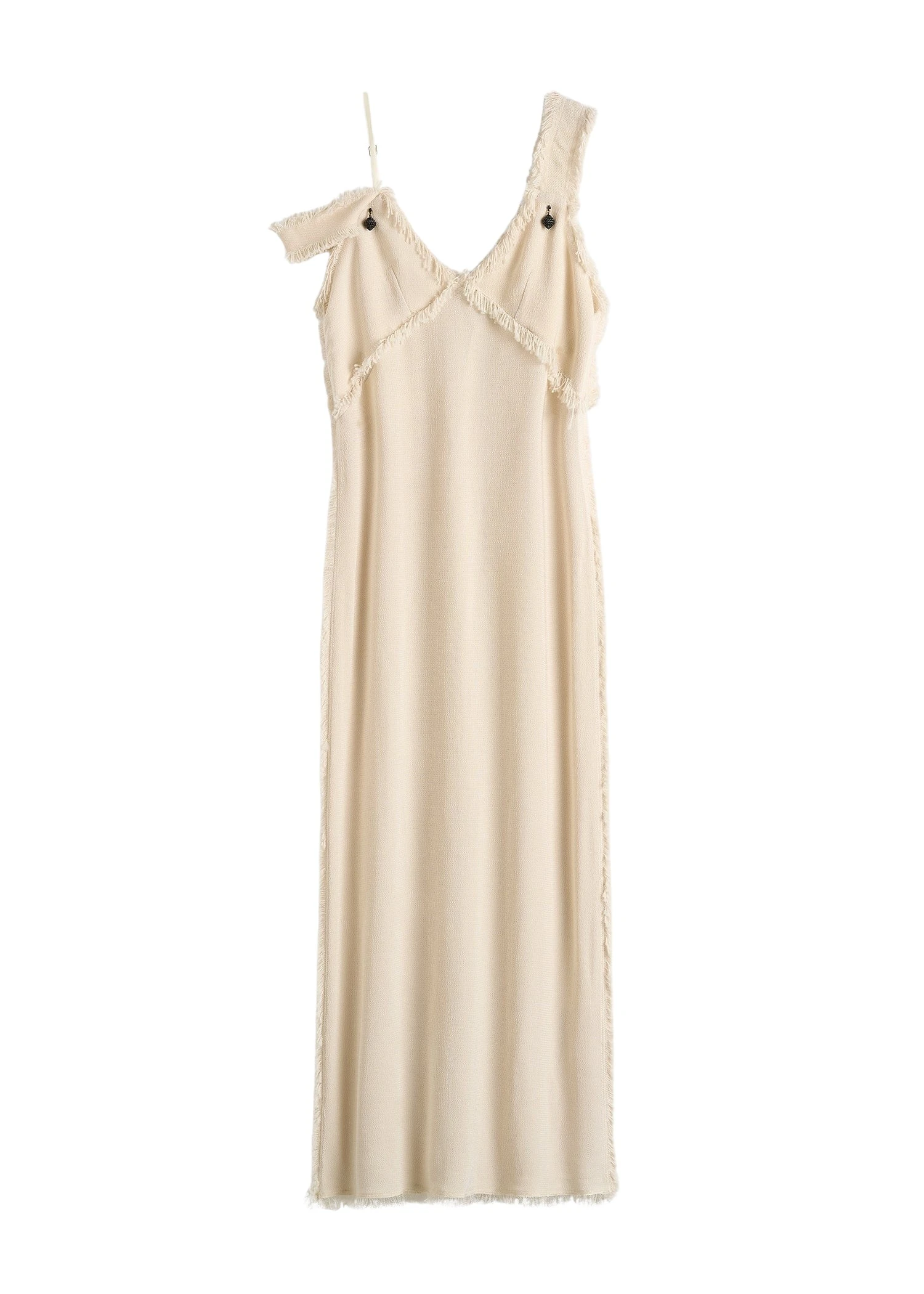 Toteme-V-neck-raw-slip-dress-in-Stone73113_nobg Totême V-neck raw slip dress in Stone - Dresses - Scandinavian Minimalist Luxury at Luxury Shoes