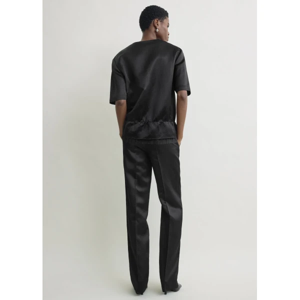 Totême V-neck satin pullover in Black - Tops - Scandinavian Minimalist Luxury at Luxury Shoes 