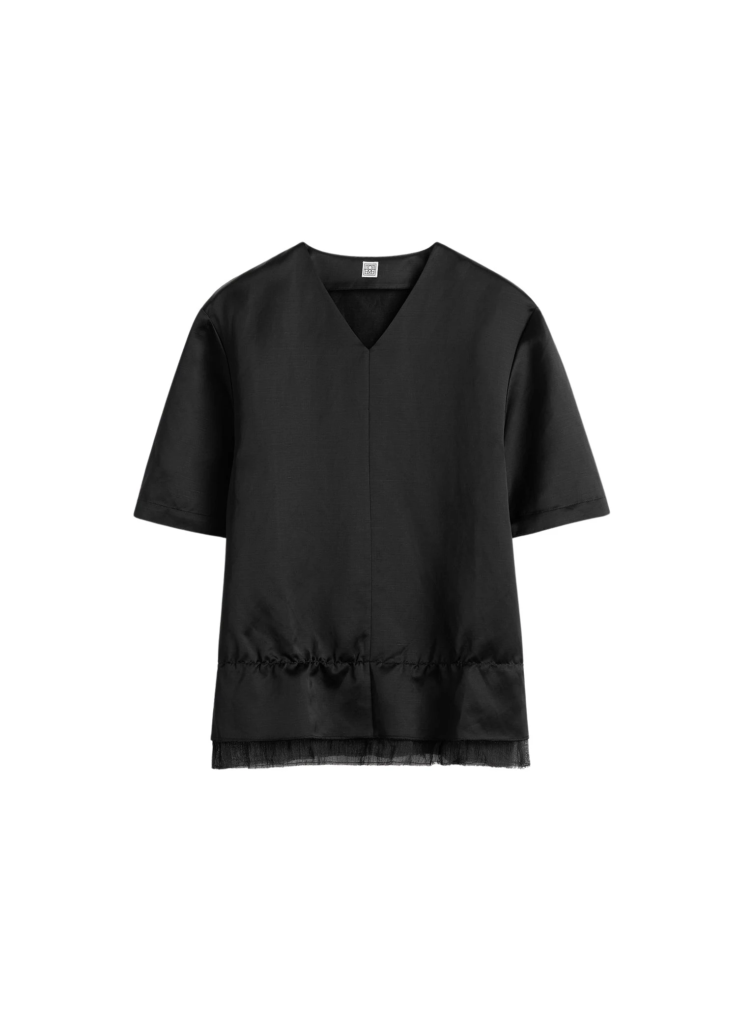 Toteme-V-neck-satin-pullover-in-Black99794_nobg Totême V-neck satin pullover in Black - Tops - Scandinavian Minimalist Luxury at Luxury Shoes