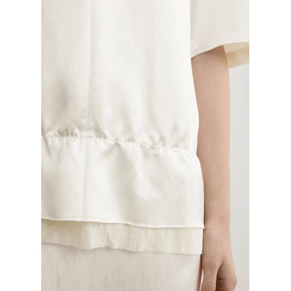 Totême V-neck satin pullover in White - Tops - Scandinavian Minimalist Luxury at Luxury Shoes 