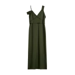 Toteme-V-neck-slip-dress-in-Bottle-green31212_nobg Totême V-neck slip dress in Bottle green - Dresses - Scandinavian Minimalist Luxury at Luxury Shoes