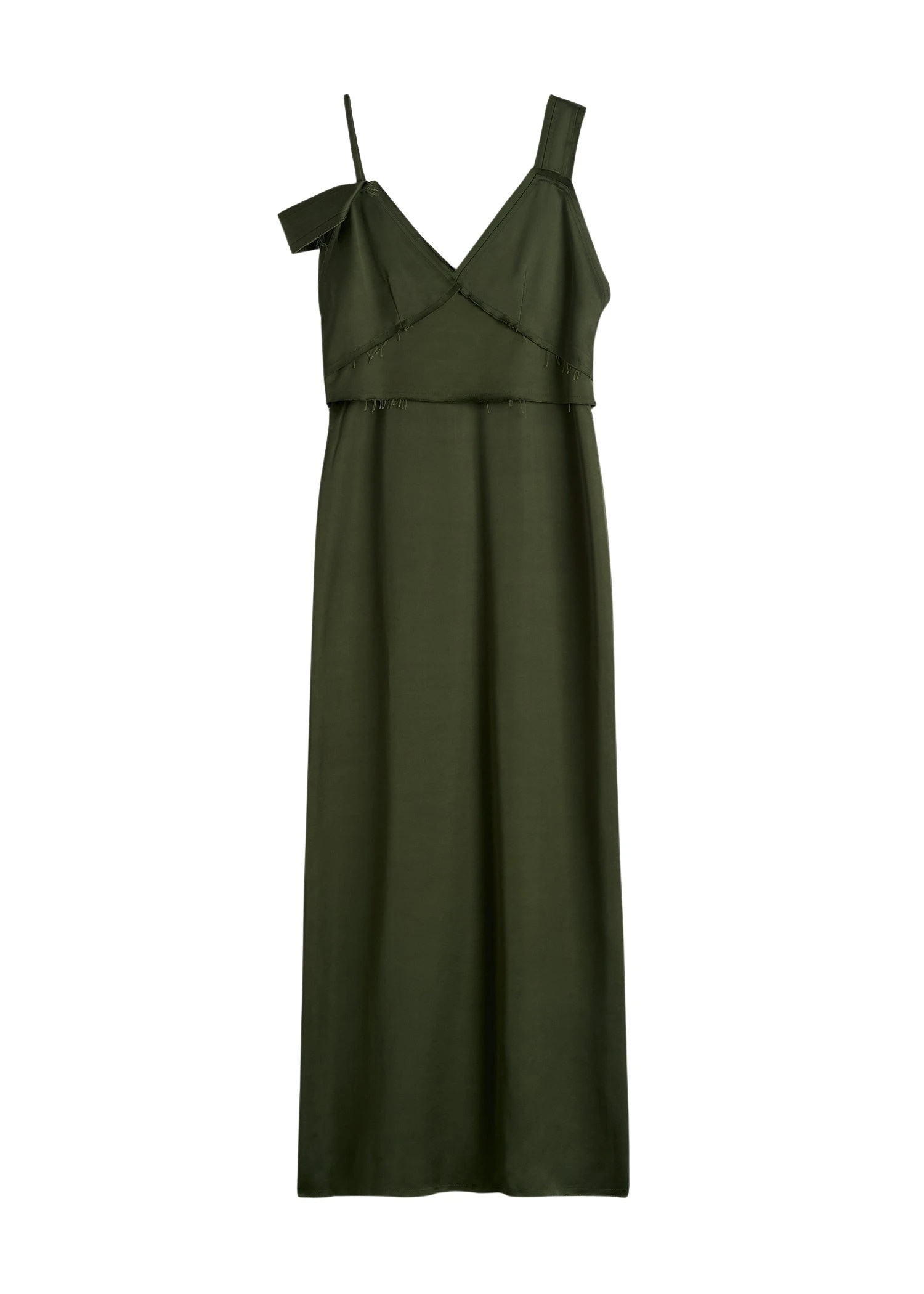 Toteme-V-neck-slip-dress-in-Bottle-green31212_nobg Totême V-neck slip dress in Bottle green - Dresses - Scandinavian Minimalist Luxury at Luxury Shoes