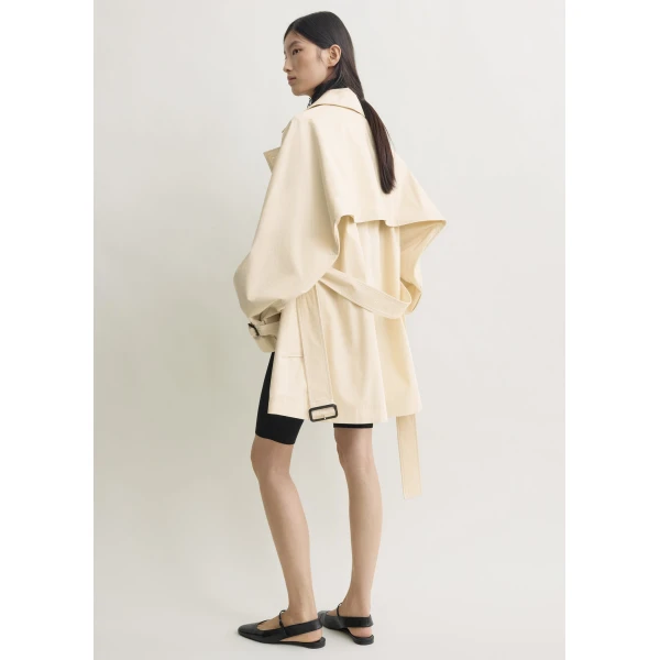 Totême Washed cotton trench in Stone - Coats - Scandinavian Minimalist Luxury at Luxury Shoes 